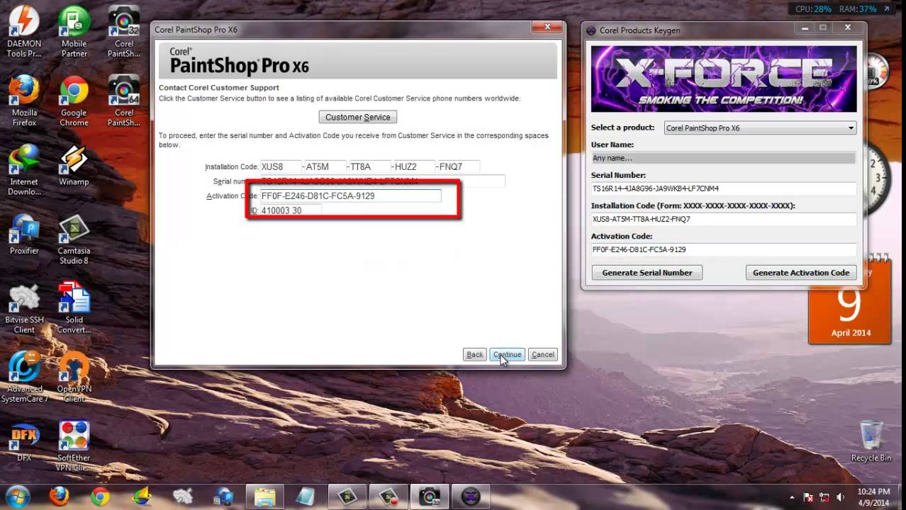 Corel Paintshop Pro X6 Serial Key
